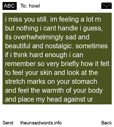 unsent message to howl