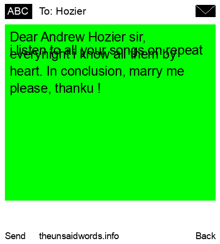 unsent message to Hozier