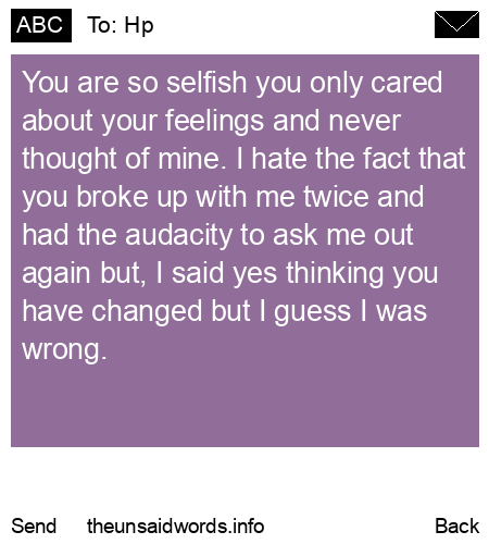 unsent message to Hp