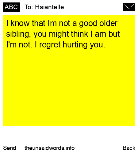 unsent message to Hsiantelle