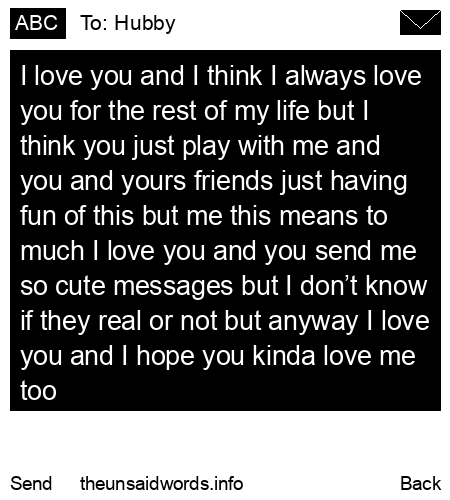 unsent message to Hubby