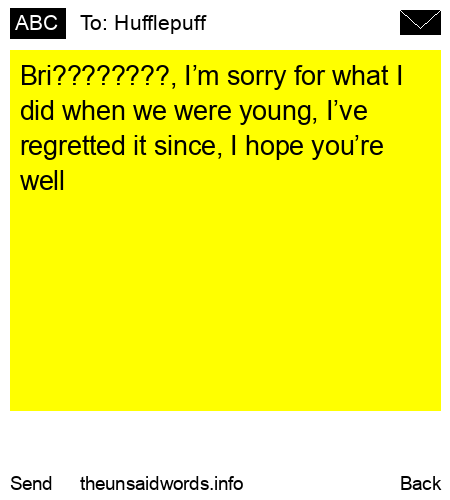 unsent message to Hufflepuff