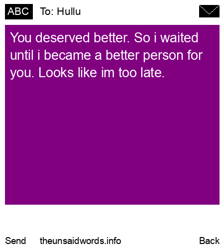 unsent message to Hullu