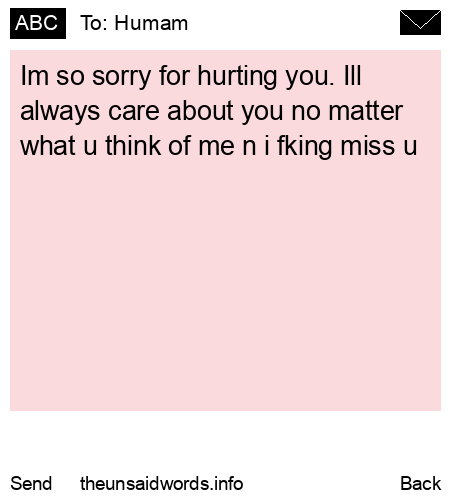 unsent message to Humam