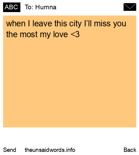 unsent message to Humna