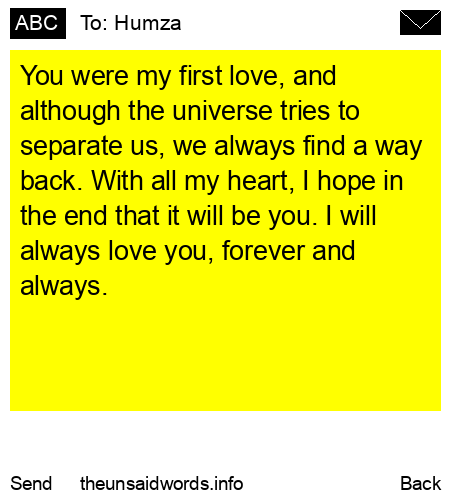unsent message to Humza