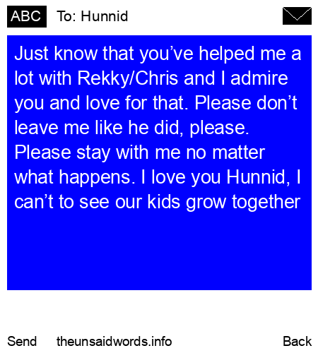 unsent message to Hunnid