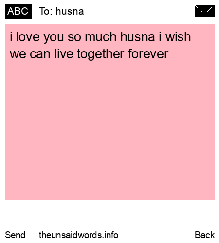unsent message to husna
