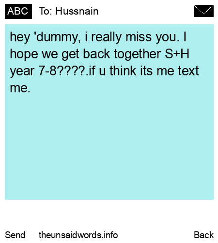 unsent message to Hussnain