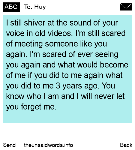 unsent message to Huy