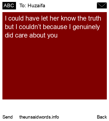 unsent message to Huzaifa