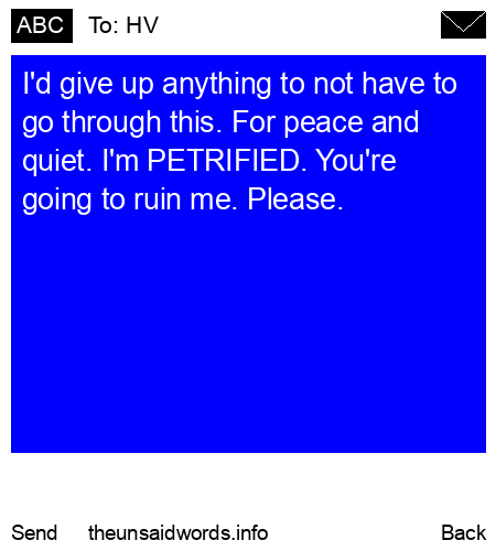 unsent message to HV