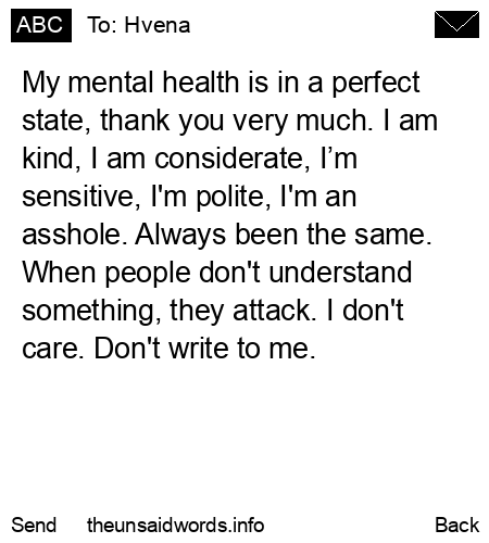 unsent message to Hvena