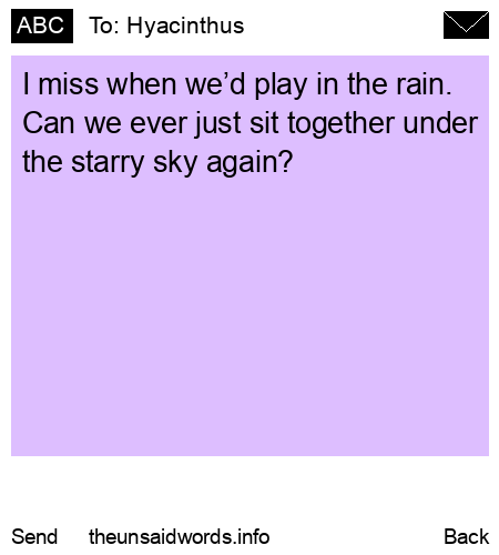 unsent message to Hyacinthus
