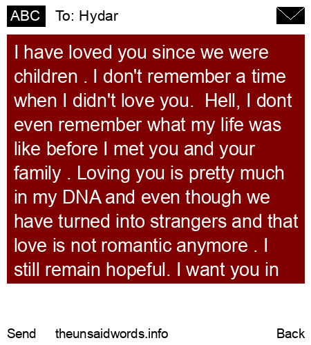 unsent message to Hydar