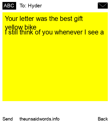 unsent message to Hyder