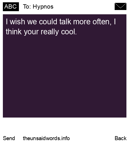 unsent message to Hypnos 