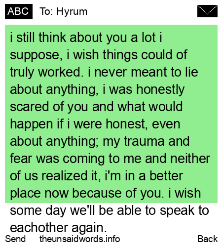 unsent message to Hyrum