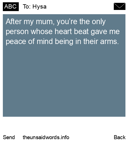unsent message to Hysa 