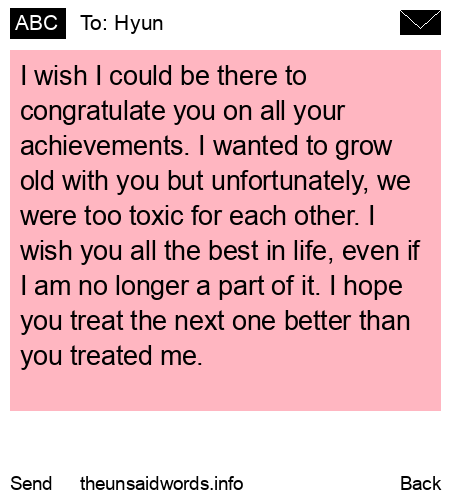 unsent message to Hyun