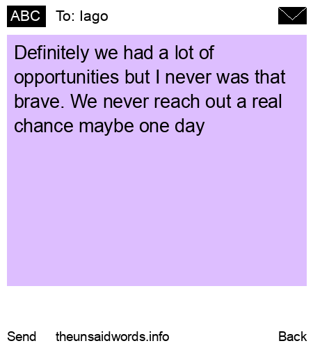 unsent message to Iago