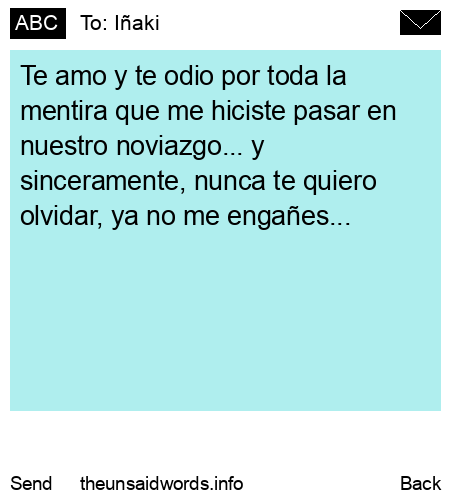 unsent message to Iñaki