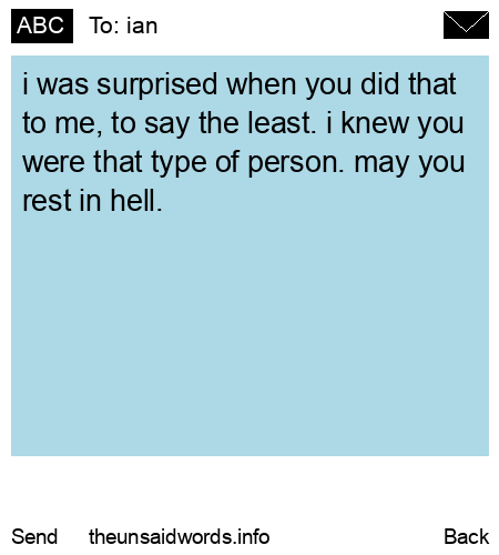 unsent message to ian