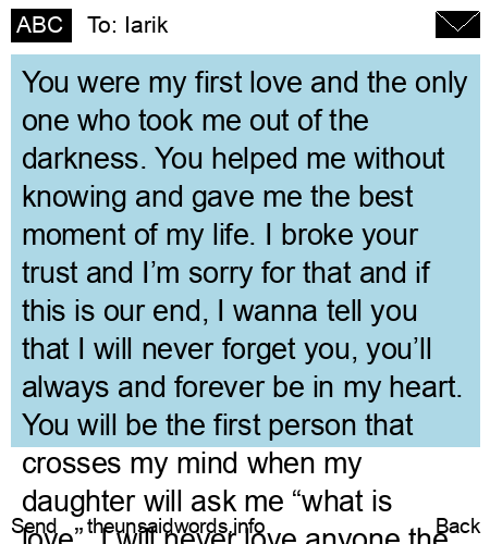 unsent message to Iarik