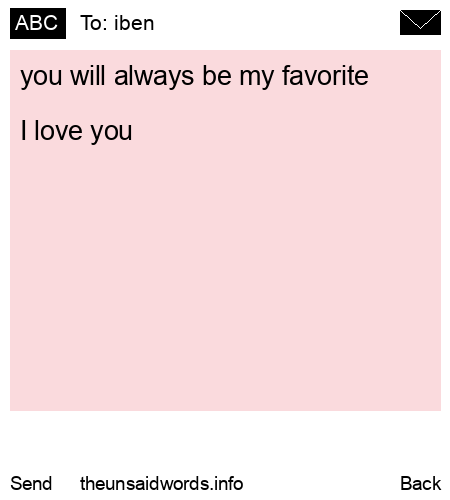 unsent message to iben 