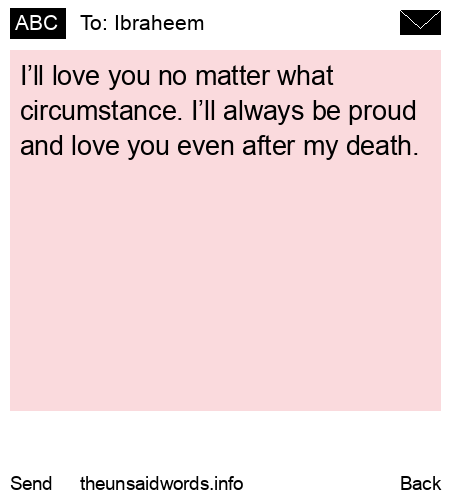 unsent message to Ibraheem