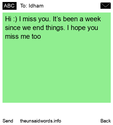 unsent message to Idham