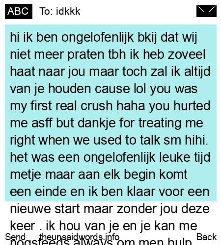 unsent message to idkkk