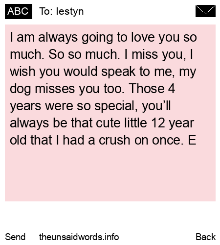 unsent message to Iestyn
