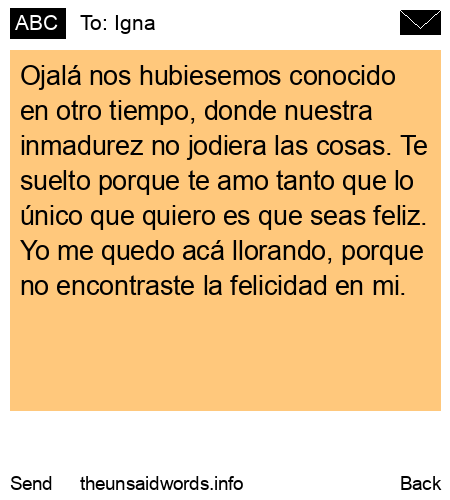 unsent message to Igna
