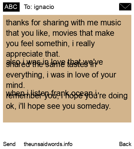 unsent message to ignacio