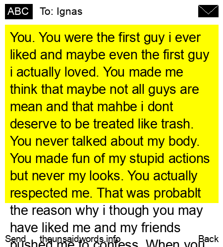 unsent message to Ignas
