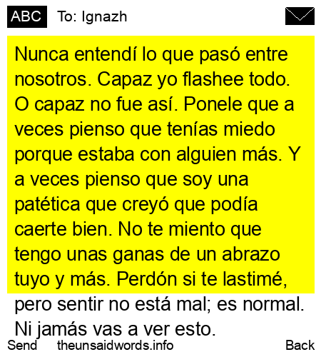 unsent message to Ignazh