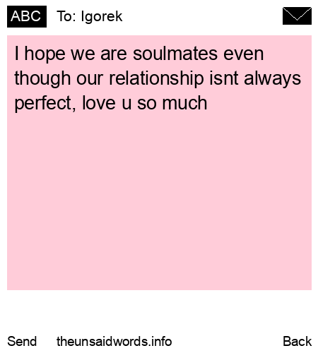 unsent message to Igorek