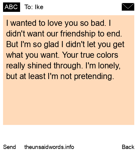 unsent message to Ike