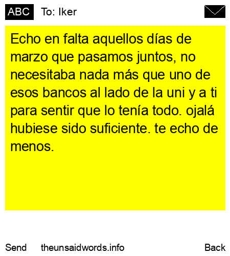 unsent message to Iker