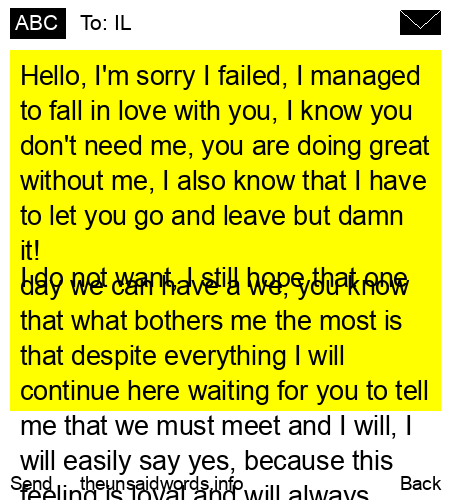unsent message to IL