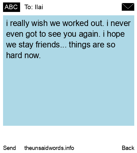 unsent message to Ilai