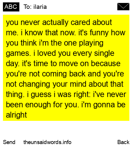 unsent message to ilaria