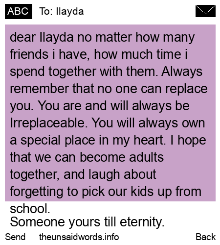 unsent message to Ilayda