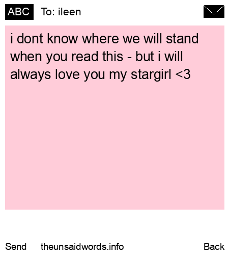 unsent message to ileen