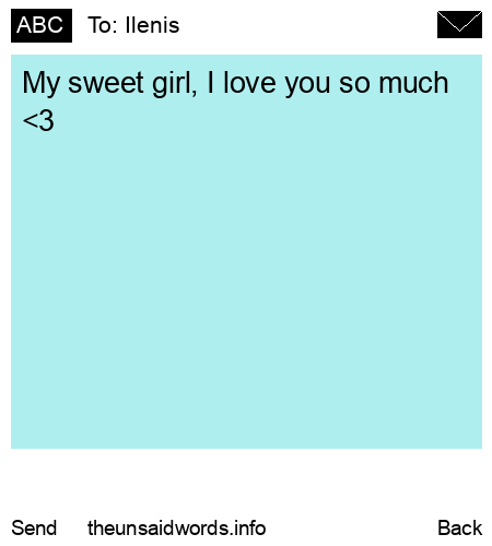 unsent message to Ilenis 