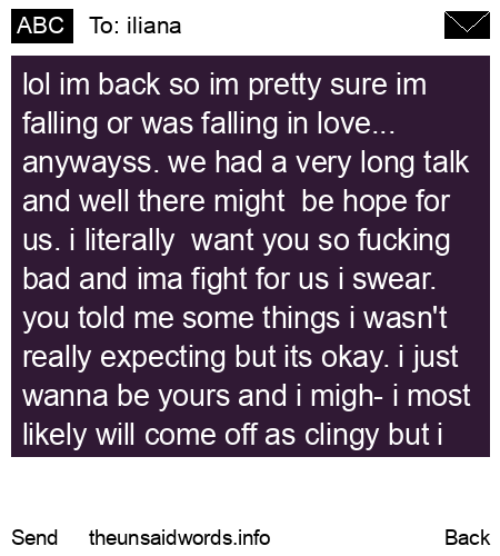 unsent message to iliana