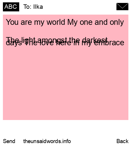 unsent message to Ilka