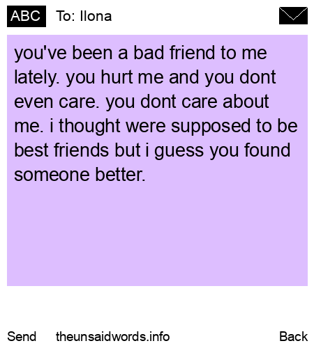 unsent message to Ilona