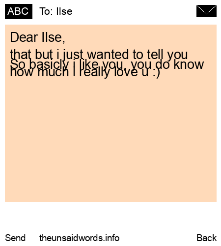 unsent message to Ilse